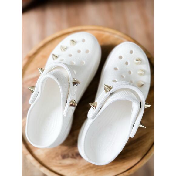 Rare Limited Edition Crocs Bae Glitter Studded Spike Platform – Women’s Size 8 - Picture 4 of 8